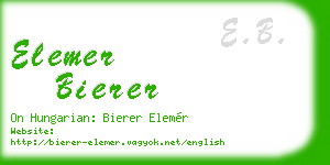 elemer bierer business card